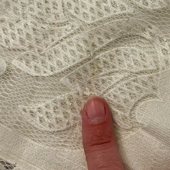 A. Peach Floral Lace Midi Skirt A-Line Size M White Milkmaid Bridal Modest Angel - Picture 15 of 16